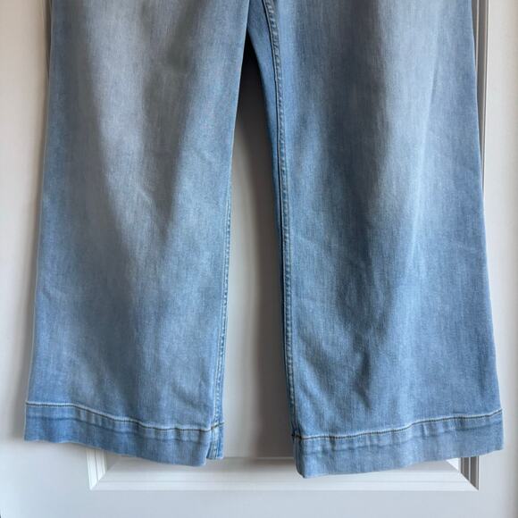 Anthropologie Maeve The Colette Crop High-Rise Wide-Leg Jeans Blue Sz 28P - Picture 10 of 11